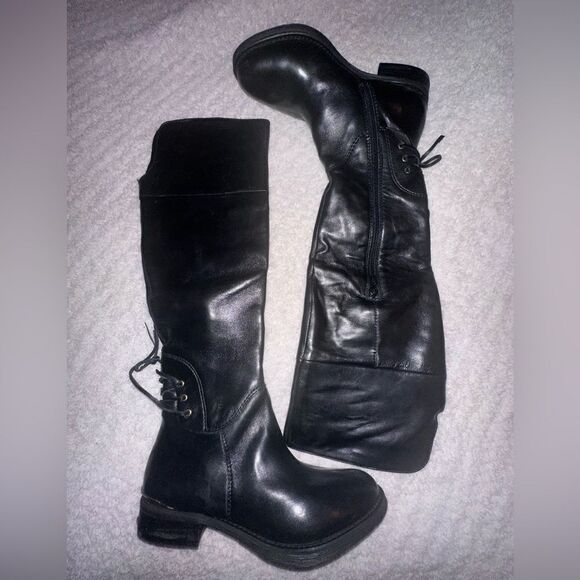 Steve Madden | Knee High Black Leather Boots Sz 5.5 - Picture 1 of 6
